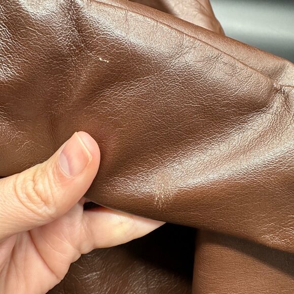 Vintage Leather Jacket Zip Lining Startown USA 1970s Mens Disco 44 Tall Brown - Picture 7 of 11